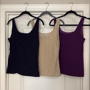 White House Black Market Lace Tank Tops - Dark Blue, Beige, Purple